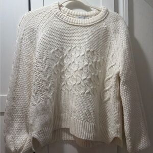 Madewell Ivory Textured Knit Sweater